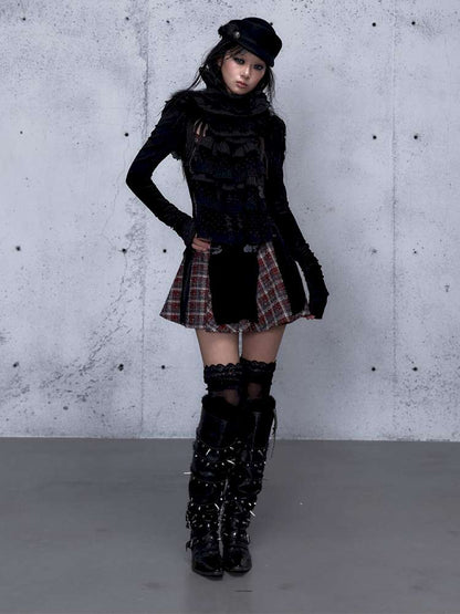 Court Lace Layering Furry Scarf【s0000014932】