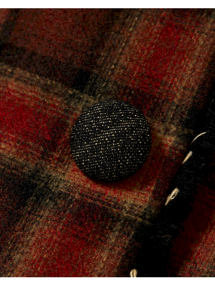 Punk Plaid Denim Bat Woolen Coat【s0000014929】