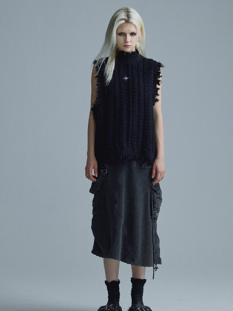 Worn Tassel Braided Silver Top【s0000018544】
