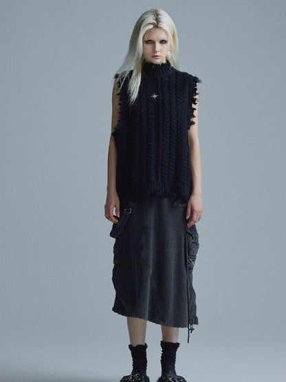 Worn Tassel Braided Silver Top【s0000018544】