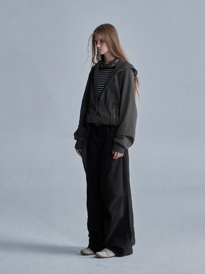 Terry Hooded Split Loose Sweatshirt【s0000018468】