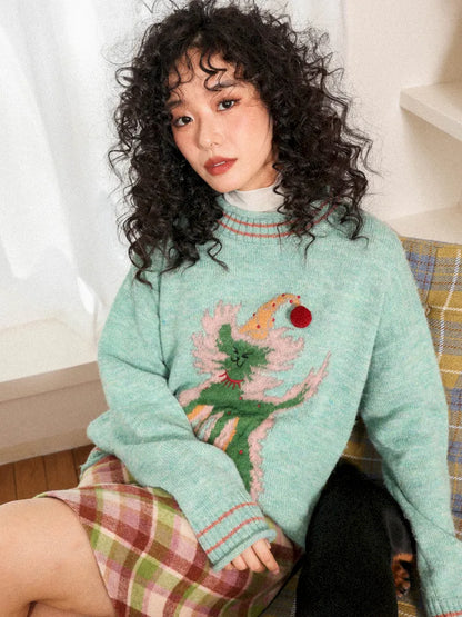 Slouchy Wool Mohair Knit Pullover Sweater【s0000013995】