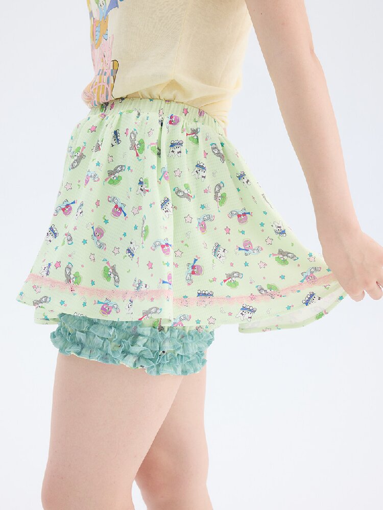 Angel Print Fluffy Skirt Pants【s0000017698】