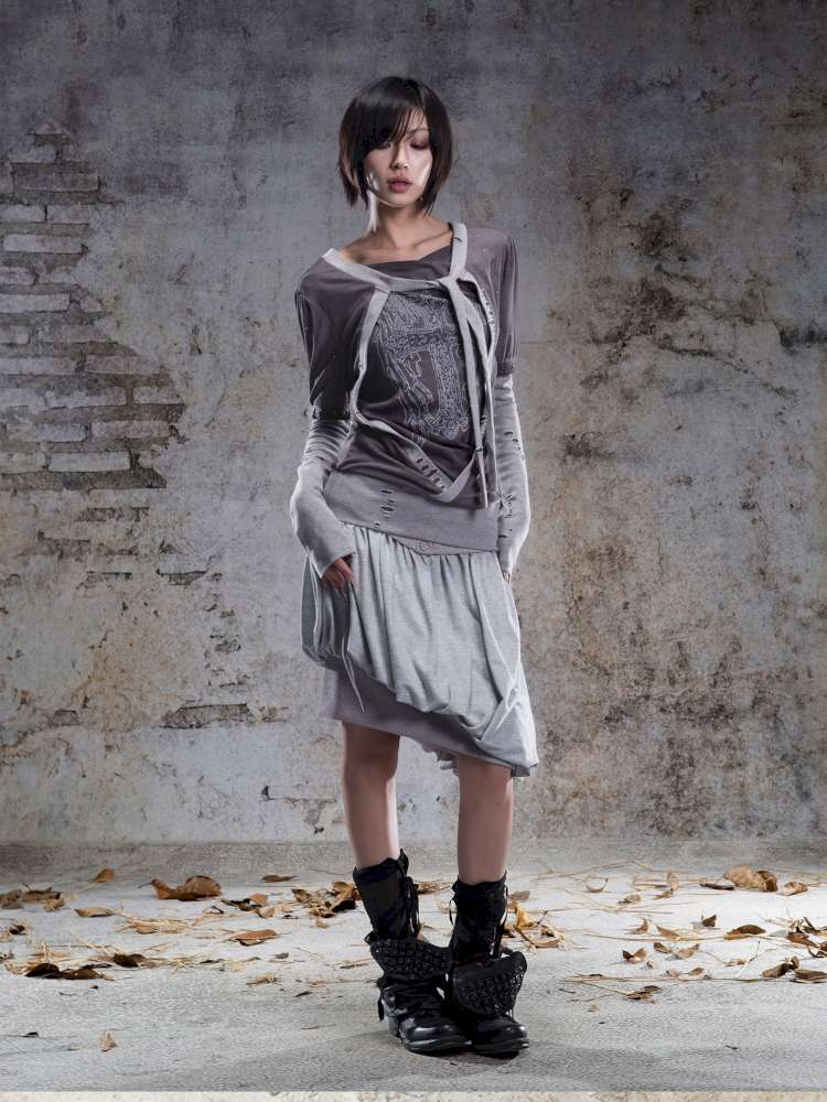 High-Stretch Printed Rhinestone Knit Top【s0000014490】