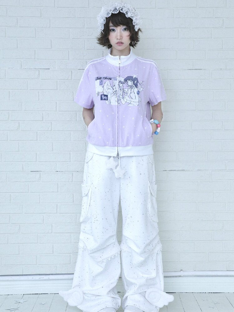 Angel Illustration Purple Cardigan【s0000016543】