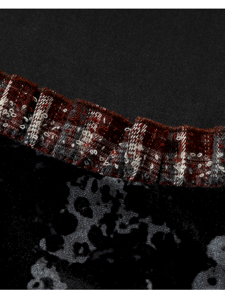 Vintage Baroque Velvet Check Dress【s0000014935】