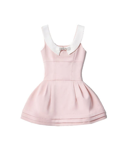 Satin Glossy U-Neck Puffy Dress【s0000015914】