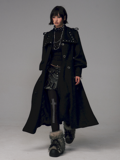 Dark A-Line Temperament Wool Coat【s0000014707】