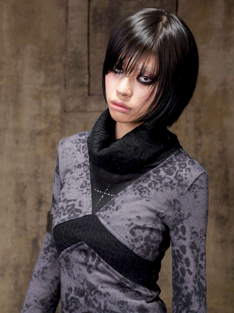 Contrast Slim Knit Long Sleeve Tee【s0000015083】