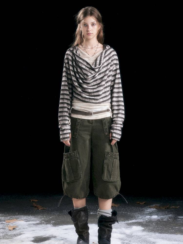 Distressed Pocket Cropped Pants【s0000014428】