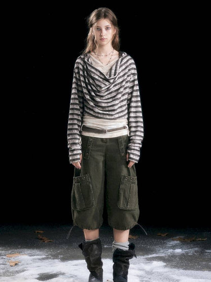 Distressed Pocket Cropped Pants【s0000014428】