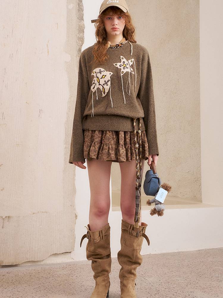 Unique Design Loose Long Sleeve Pullover【s0000014381】