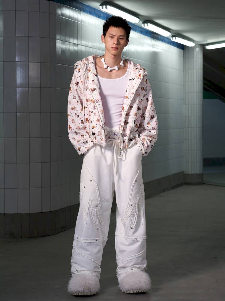 Puppy Print Sweatshirt Jacket【s0000014413】