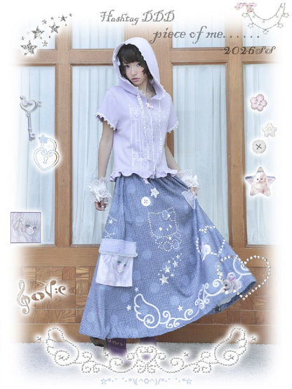 Faux Linen Polka Dot A-Line Skirt【s0000017131】