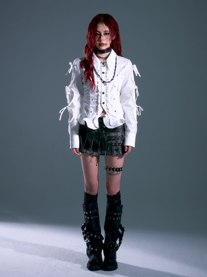 Low Waist Tie Pleated Plaid Skirt【s0000013693】
