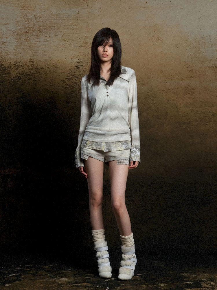 Double Layer Lapel Knit Inner Top【s0000011809】