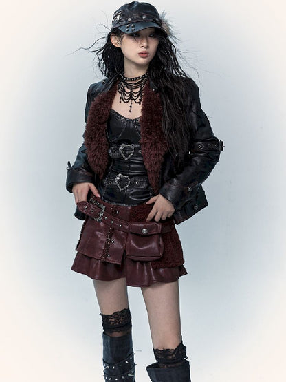 슬림 랩 짧은 가죽 가슴 판 [S0000011436]