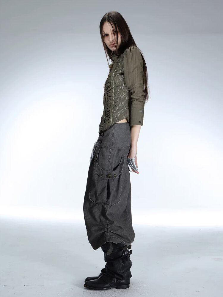 Vintage Low Rise Cargo Cropped Pants【s0000015906】