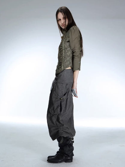 Vintage Low Rise Cargo Cropped Pants【s0000015906】