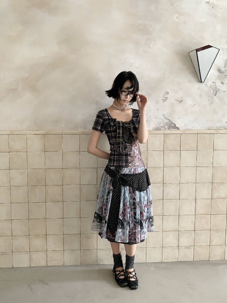 Jacquard Cross Vintage Maxi Skirt【s0000018085】