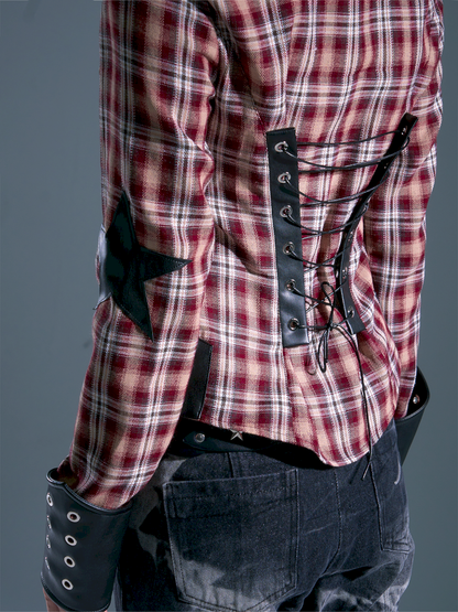 Plaid Slim long-sleeved shirt【s0000013695】