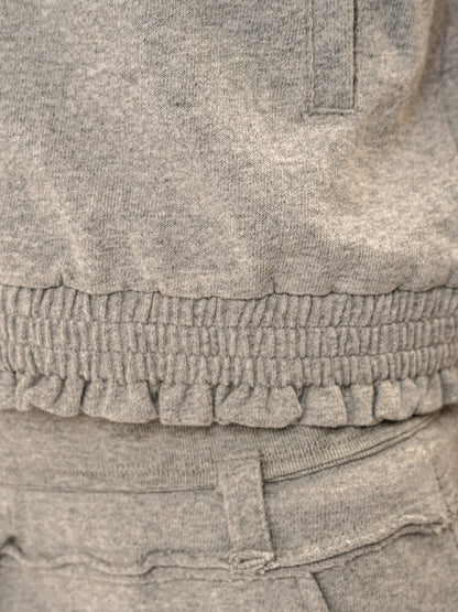 Suede Lace Hem Cardigan Slacks【s0000016429】