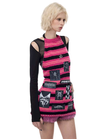 Patch Embroidery Punk Apron Sweater【s0000015118】
