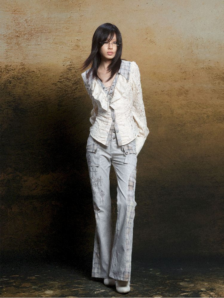 Double Waistband Drilling Decoration Pants【s0000011810】