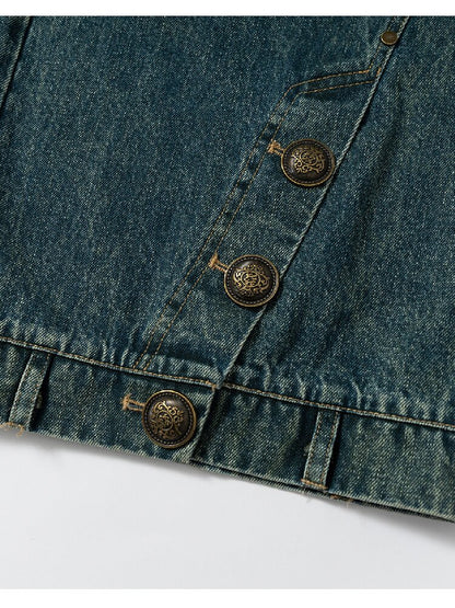 Nostalgic Print Fake Two Denim【s0000015931】