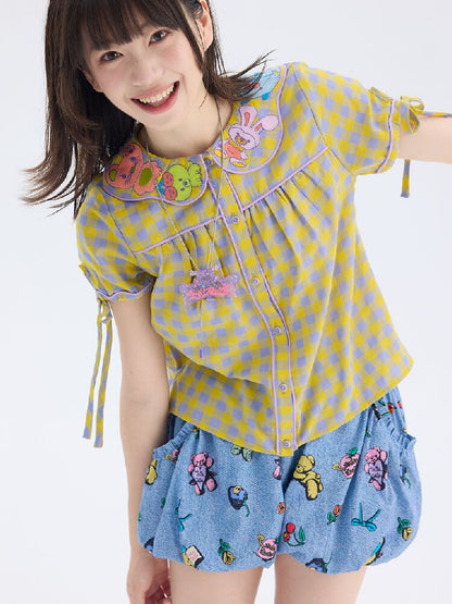 Animal Embroidered Doll Collar Shirt【s0000017695】
