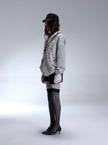 Classic Napoleon Embroidered Hooded Zipper【s0000014711】