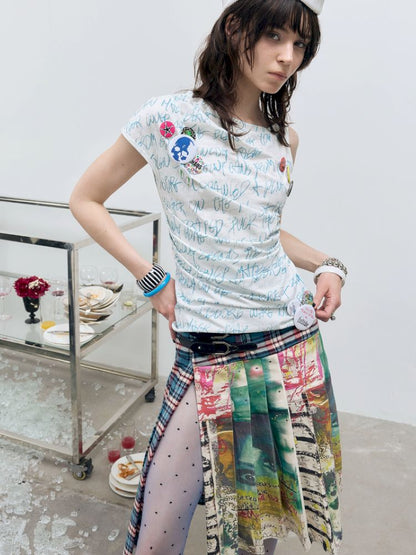 Plaid Half Pleated Skirt【s0000012413】