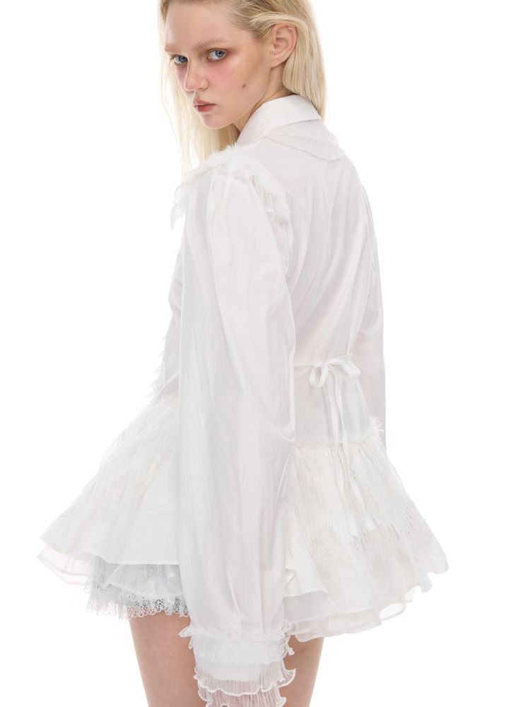 Punk Ballet Lolita White Lace Shirt【s0000012985】