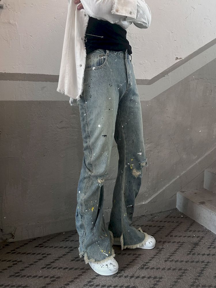 Punk Street Fermented Wash Splash Art Jeans【s0000009574】