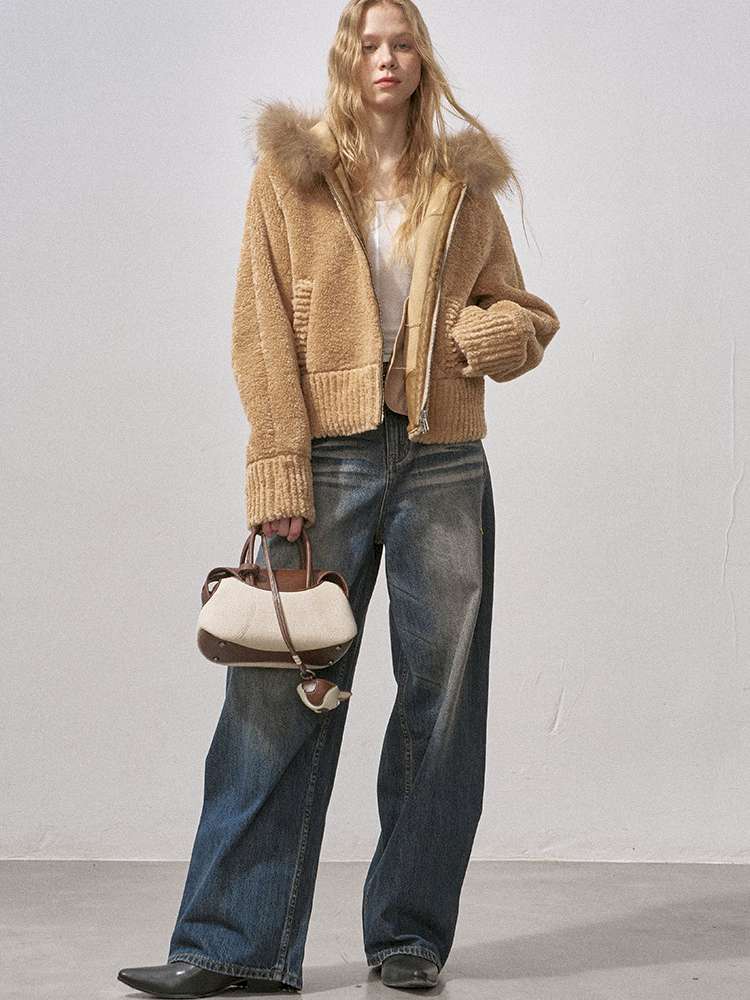 Bear Ears Velvet Faux Fur Jacket【s0000015235】