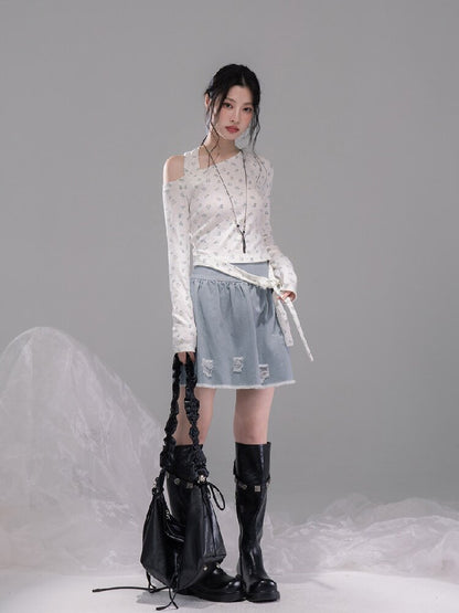 Flower Shadow White Knitwear【s0000015733】