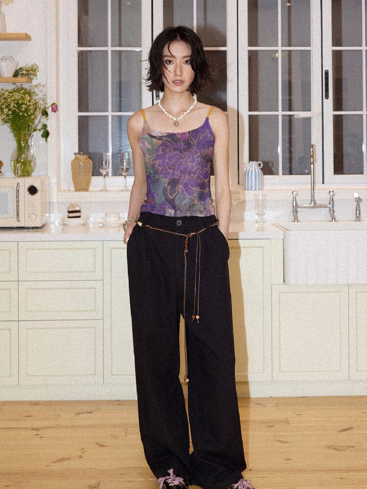 Floral Mesh Diamond Camisole【s0000016655】