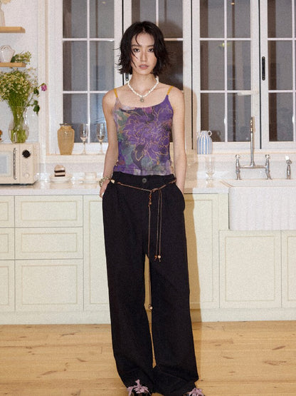 Floral Mesh Diamond Camisole【s0000016655】