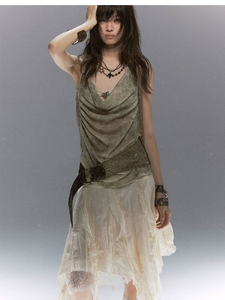 Gold 2000S Distressed Bikini Dress【s0000017044】