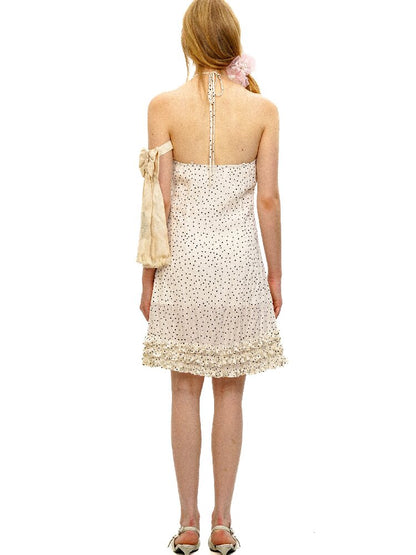 Paneled Polka Dot Lace Slip Dress【s0000016410】
