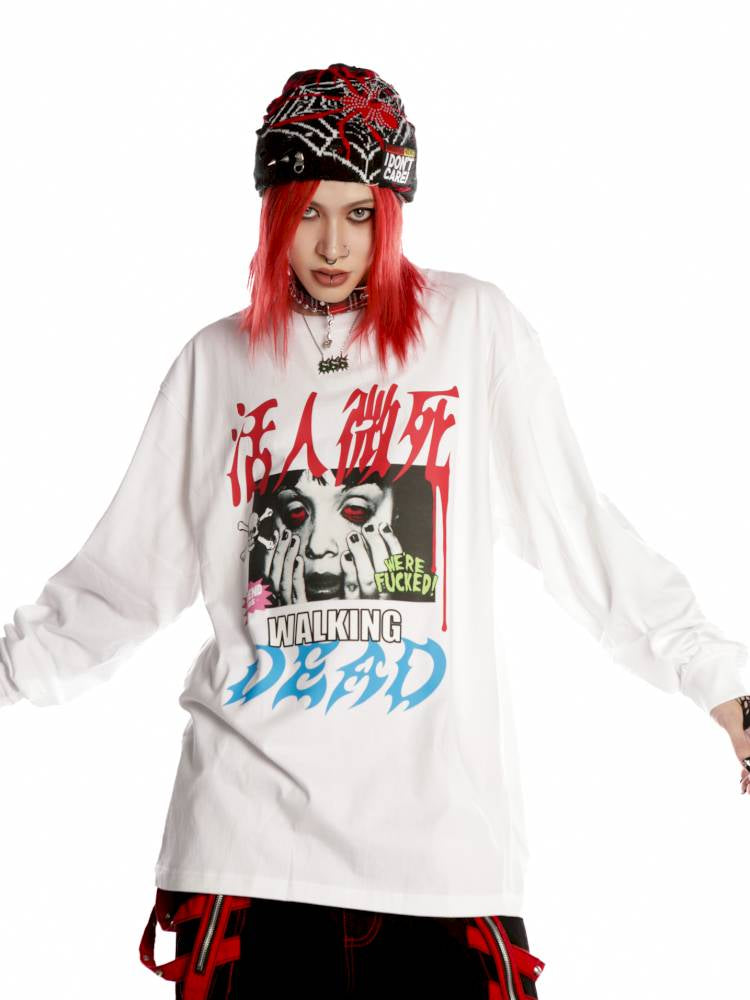 American punk subculture long-sleeved sweatshirt【s0000014376】