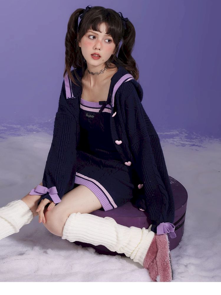 Romantic Pure Desire Sweater Dress Set【s0000005053】