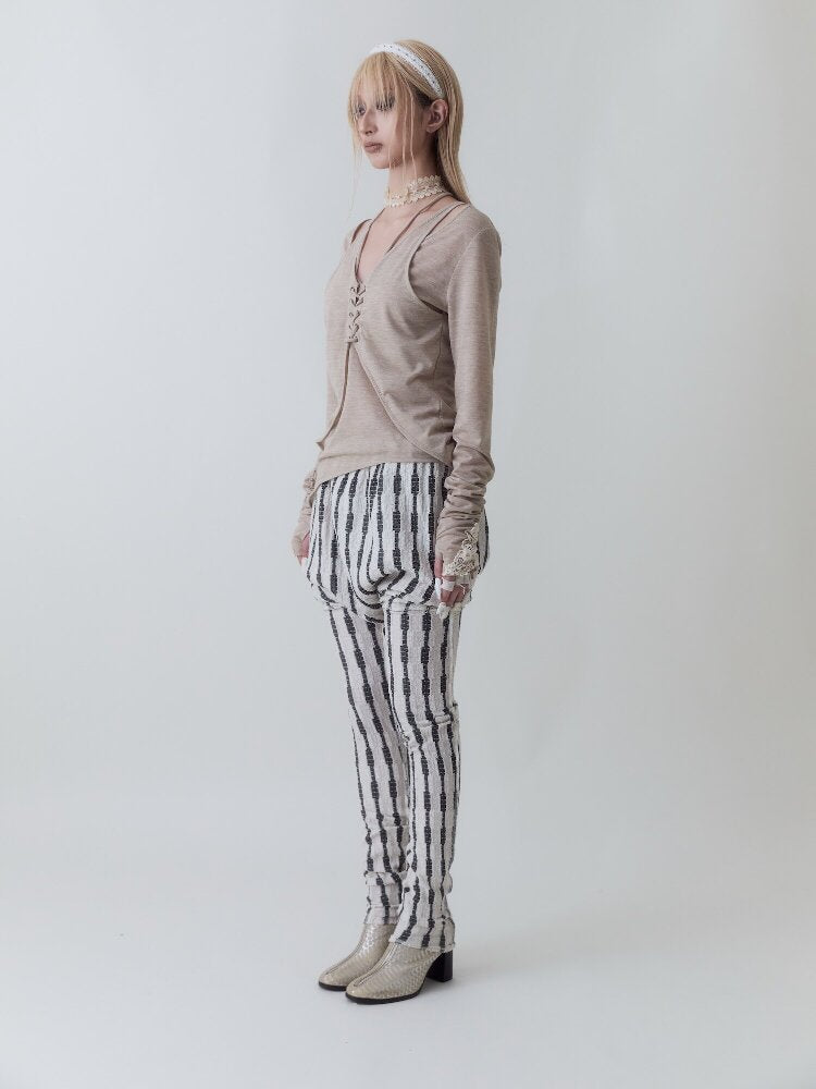 Aristocrat Striped Leggings【s0000017972】