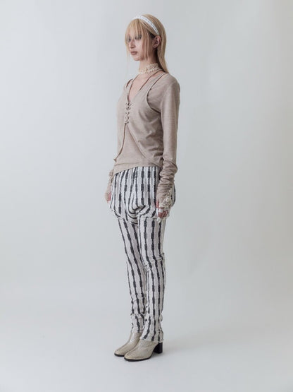 Aristocrat Striped Leggings【s0000017972】