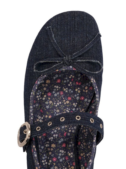 Square head single buckle ballet shoes【s0000013455】