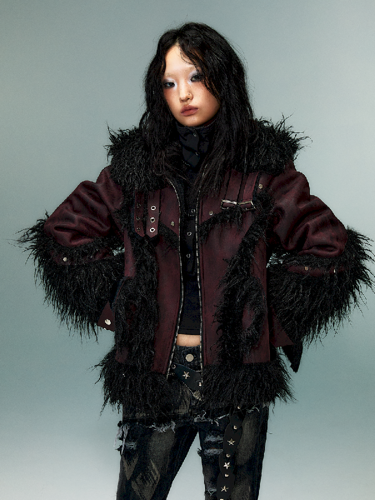 Lapel Suede Eco-Fur Warm Coat【s0000011477】