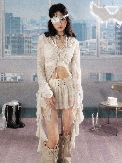 Texture Irregular Streamer Skirt【s0000016281】