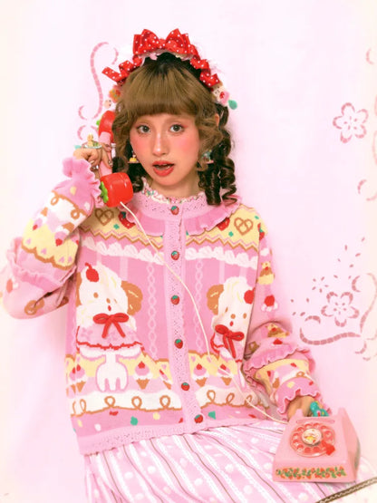 Sweet Pink Knit Cardigan Jacket【s0000014164】