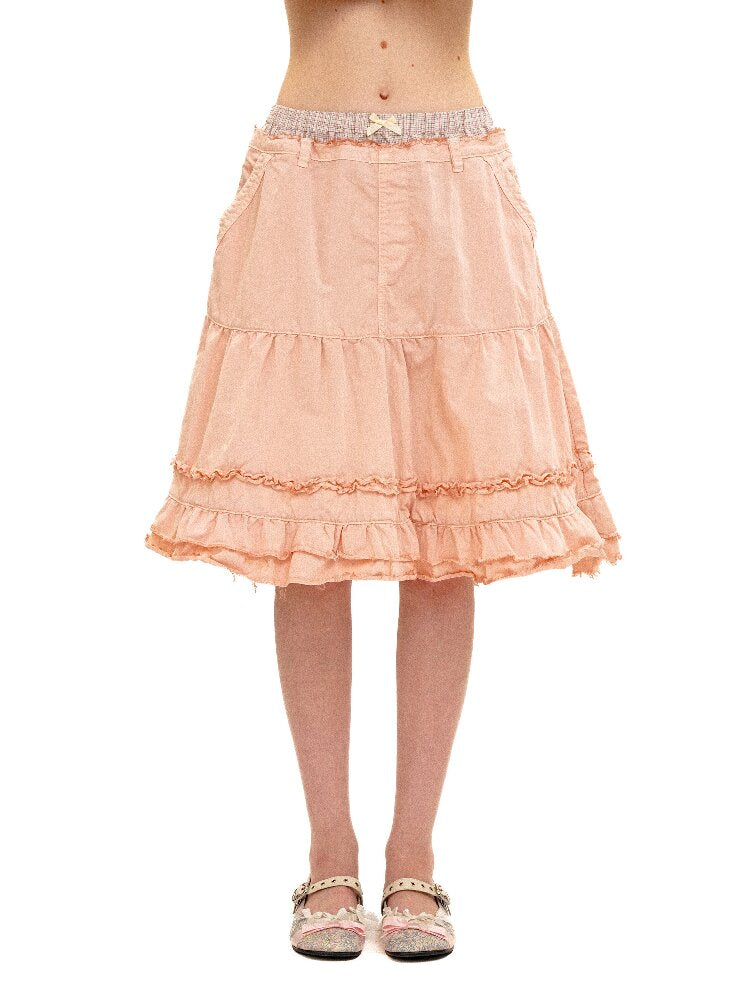 Fake Paneled Ruffled A-line Skirt【s0000016100】