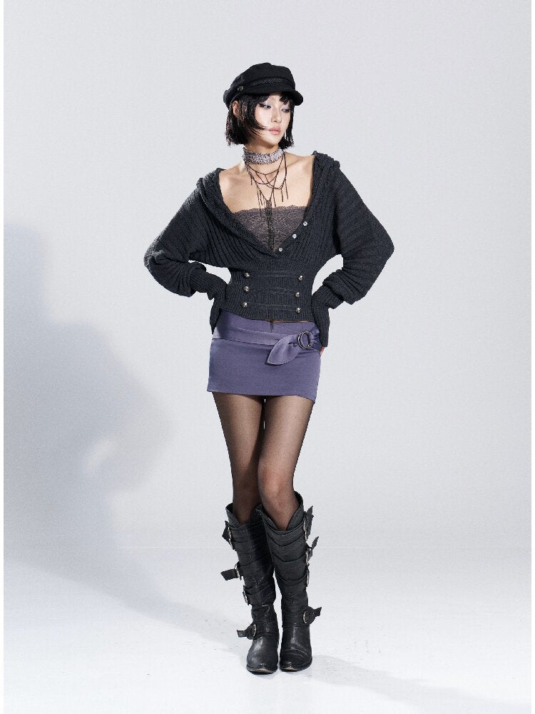 Indigo Ring Tie-Up Skirt Pants【s0000018476】